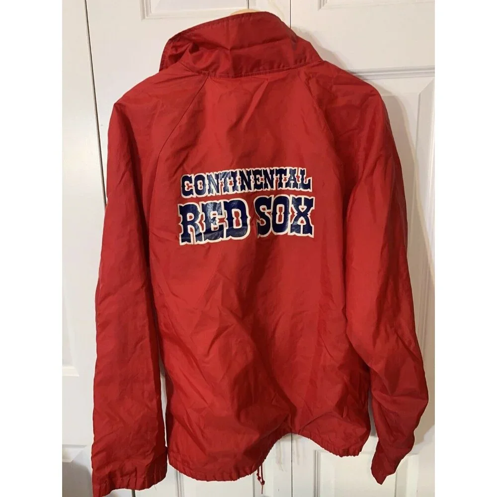 Vintage 90's Hartwell Continental Red Sox Jacket Windbreaker‎ Sz L Red Men’s